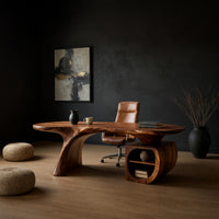 Ovalcrest Desk, Hand-Shaped from Solid Walnut