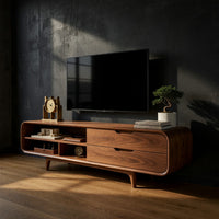 Capsuline TV Console in Hand-Finished Solid Walnut