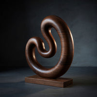 Solid Wood Sculpture Wall Art Farmhouse Large Twisted Spiral Floor Contemporary