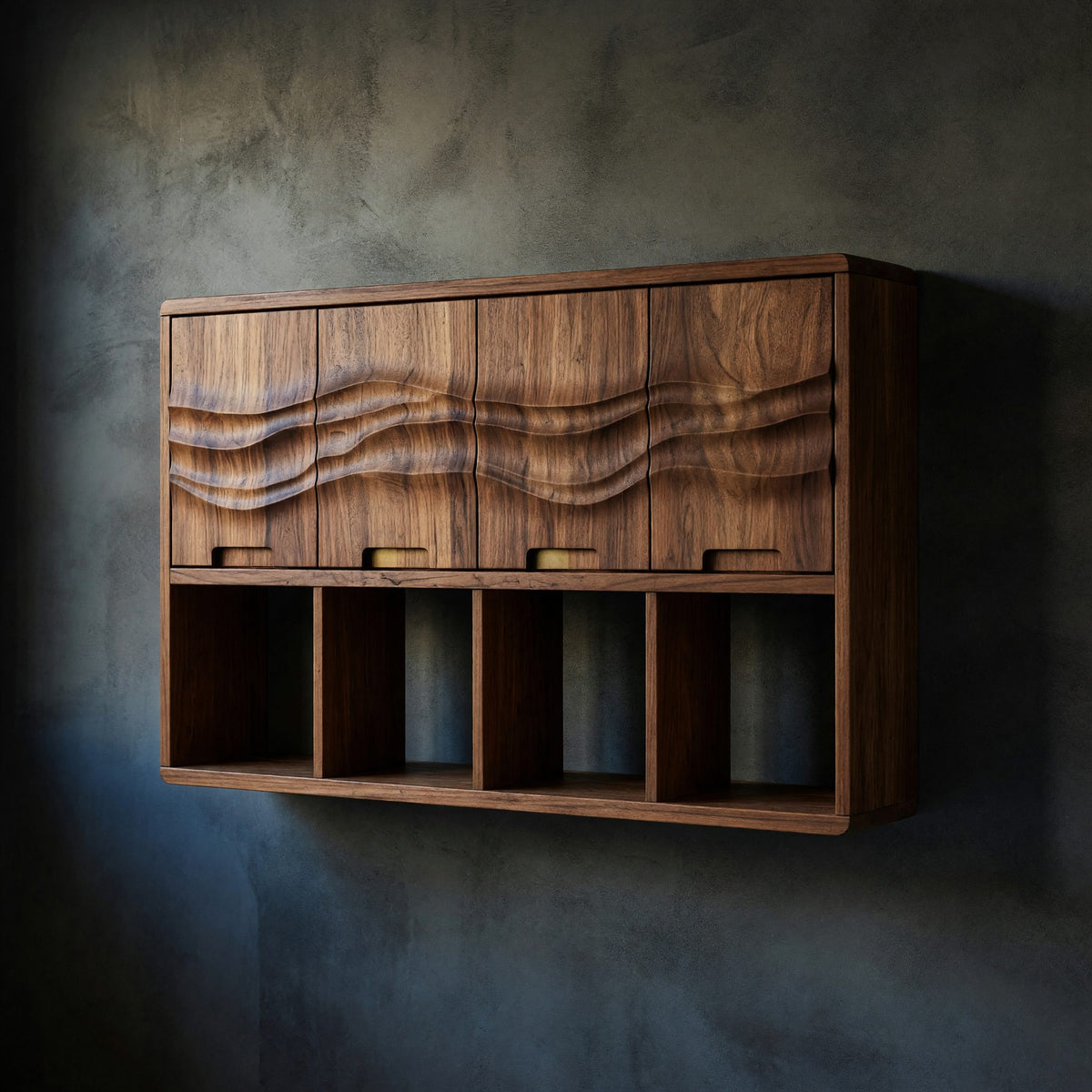 Solid Wood Bathroom Cabinet Sculptural Master