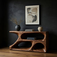 Sculpted Loop Console Table in Solid Hardwood