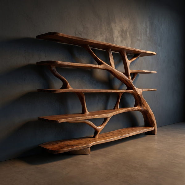Farmhouse Sculptural Bookcase Storage Organizer For Bedroom Space