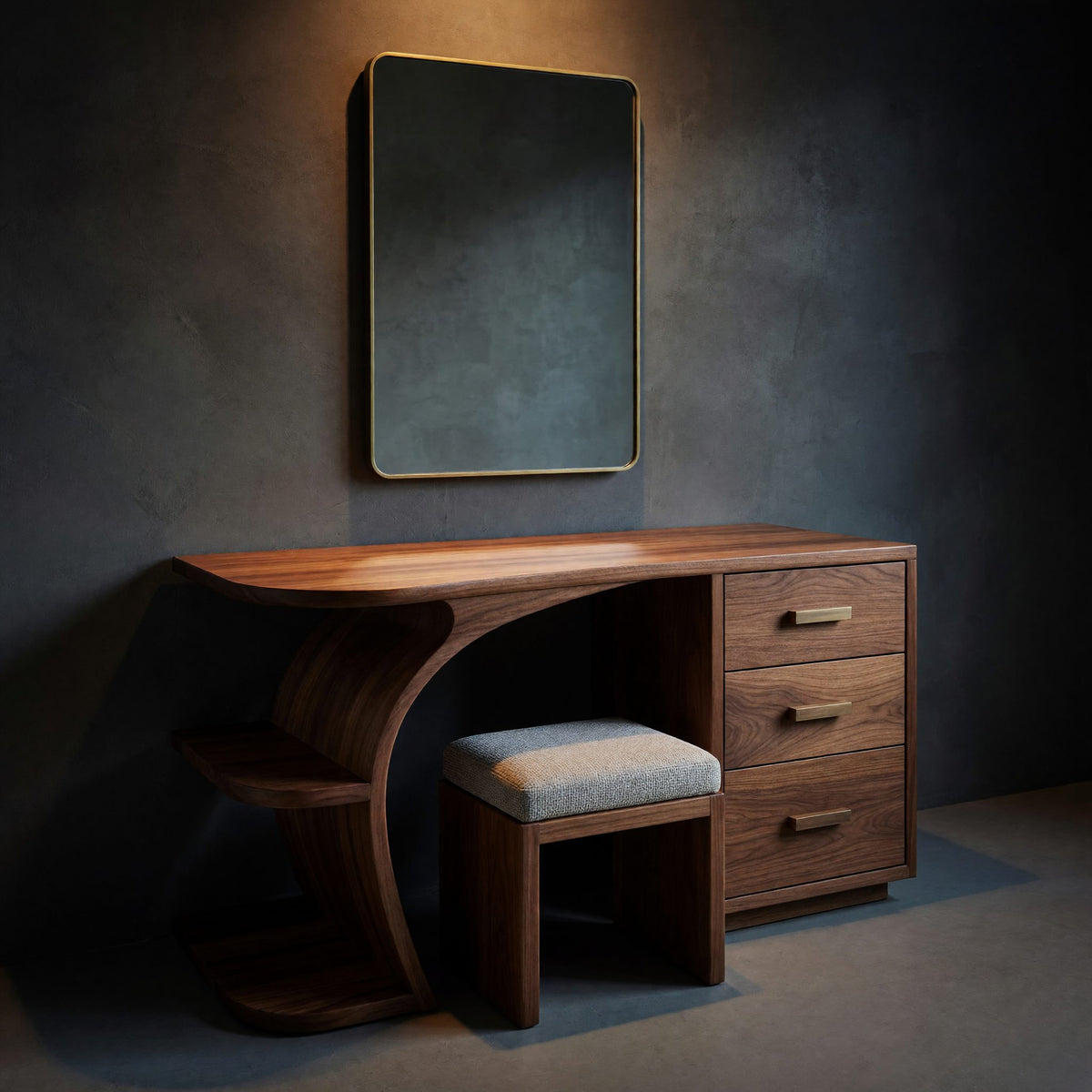 Solid Wood Dressing Table Elegant Makeup Vanity Personal Beauty Area Space