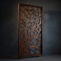 Solid Wood Room Divider Flowing Carved Living