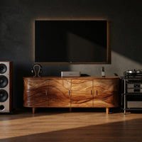 Where the Sound Settles: A Carved Wave Media Console