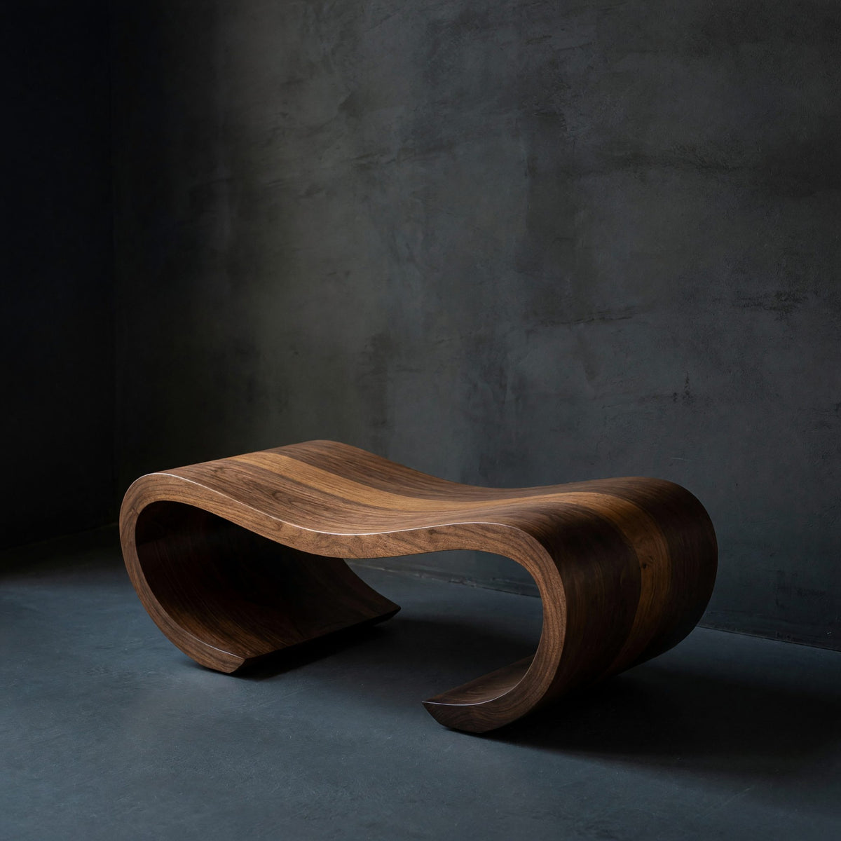 Solid Wood Teak Shower Bench Curved Spa Bathroom