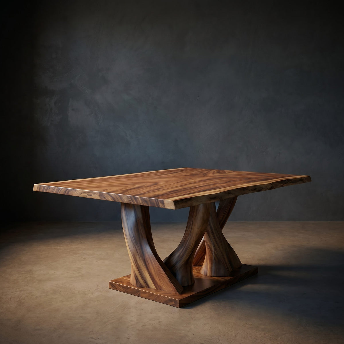 Modern Live Edge Kitchen Table For Garden Villa