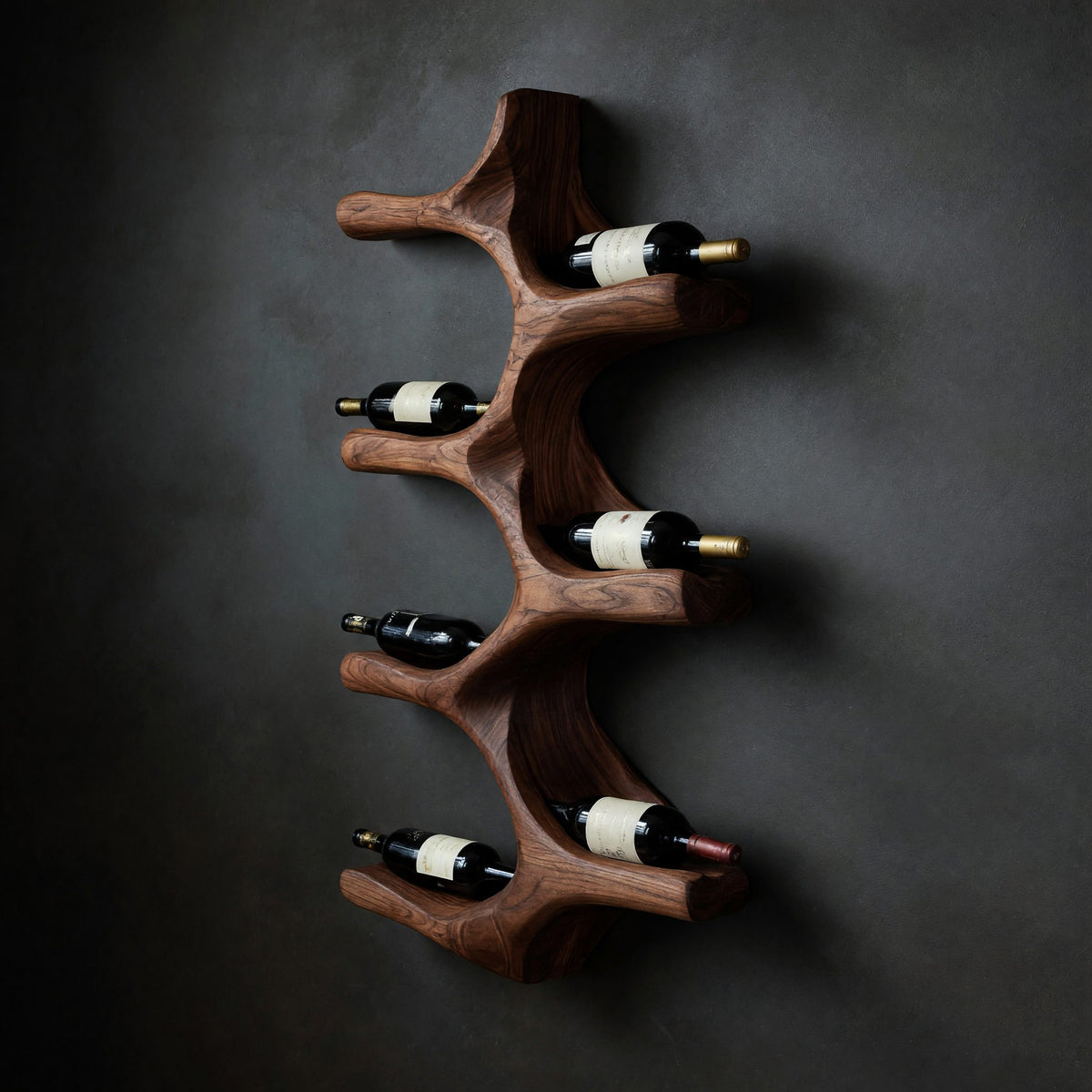 Solid Wood Wine Rack Wall Mounted Natural Kitchen
