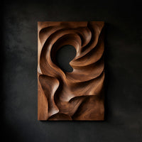 Coiled Dune Walnut Wall Art Panel with Open Center — view 1