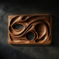 Looping Ovals and Pods in a Framed Wood Wall Relief — view 1