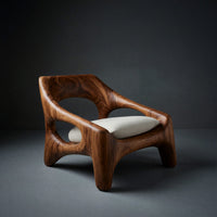 Solid Wood Chair Sculptural Outdoor Porch