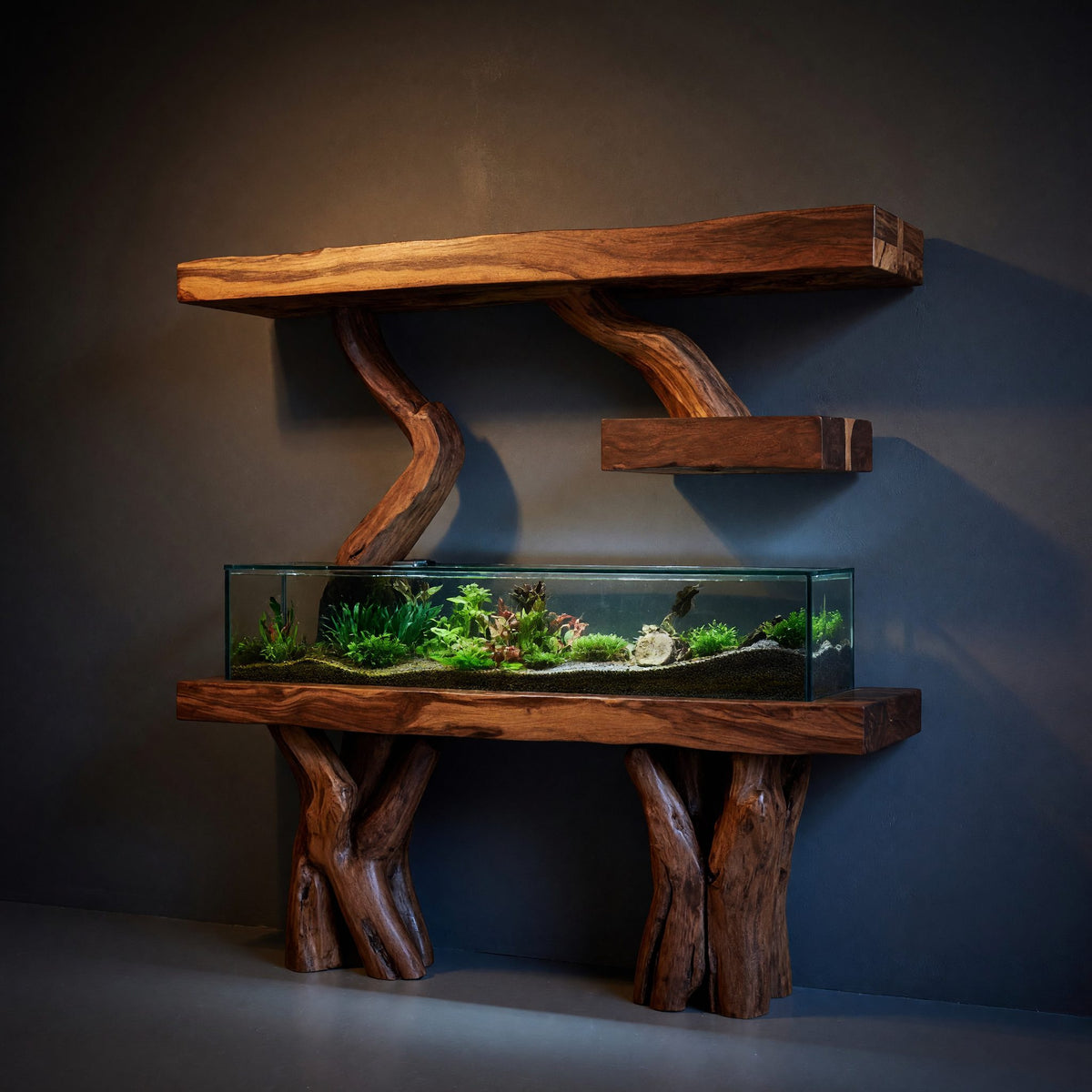 Solid Wood Aquarium Stand Elegant Stylish Living Space