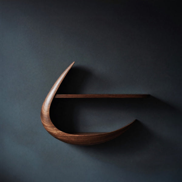 Solid Wood Wall Mounted Shelf Handcrafted Live Edge Bookshelf Modern Living