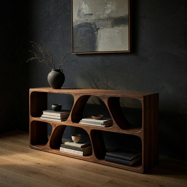 Figured Walnut Console Table for a Living Room Wall