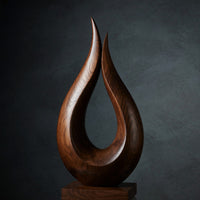Solid Wood Sculpture Wall Art Handcrafted Solid Abstract Decor Contemporary Interiors