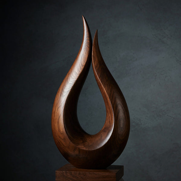 Solid Wood Sculpture Wall Art Handcrafted Solid Abstract Decor Contemporary Interiors