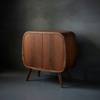 Solid Wood Bar Cabinet Functional Wine Storage With 2 Tiers Corner