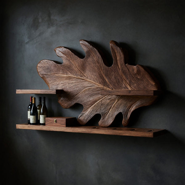 Solid Wood Wine Rack Farmhouse Wall Hallway Beverage Accent Storage