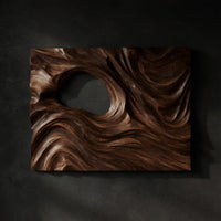 Undertow Carved Wood Wall Art Panel in Walnut — view 1