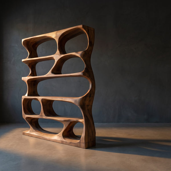 Minimalist Sculptural Bookshelf Display Organizer For Home Office