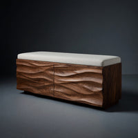 Solid Wood Entryway Storage Bench Wave Home