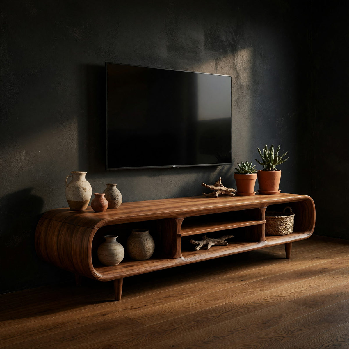 Capsule-Frame Media Console, Open on Both Sides