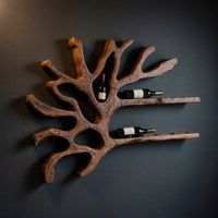 Solid Wood Wine Rack Industrial Wall Entryway Beverage Arrangement Unit