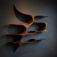 Solid Wood Wall Mounted Shelf Artistic Living Room