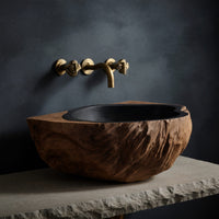 Solid Wood Sink Vanity Mid Century Bathroom
