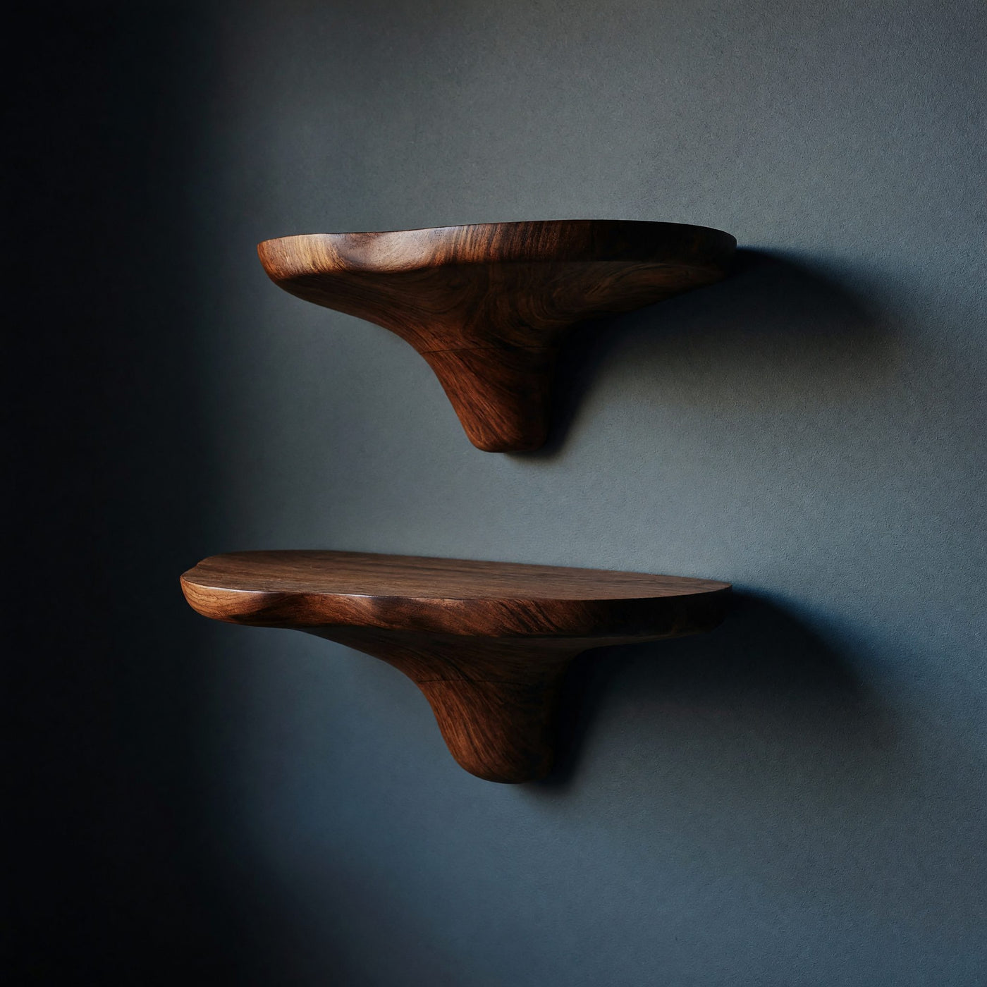 Solid Wood Mushroom Shelf Mid Century Solid Entryway Wall