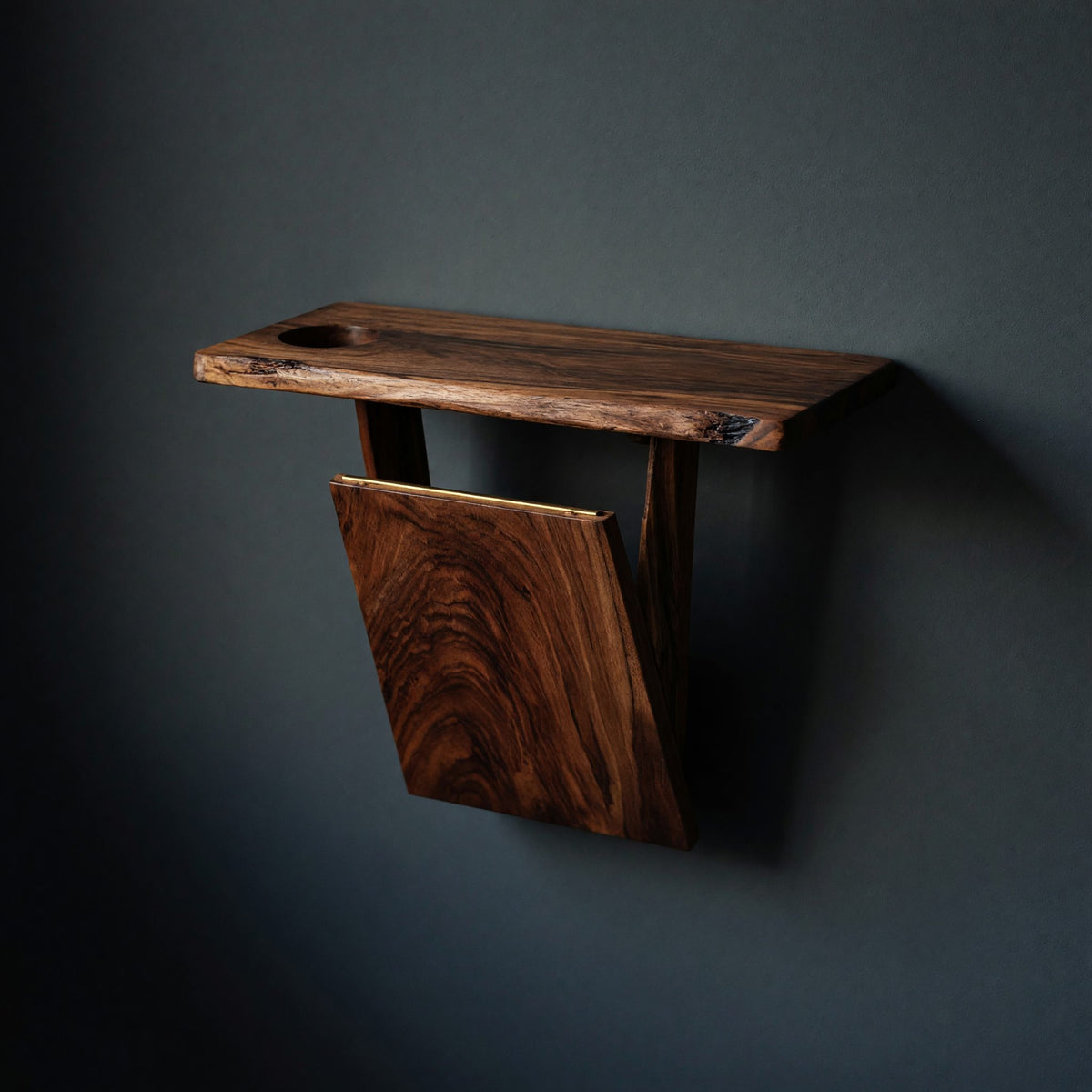 Solid Wood Sofa Arm Table Farmhouse Armrest Rustic