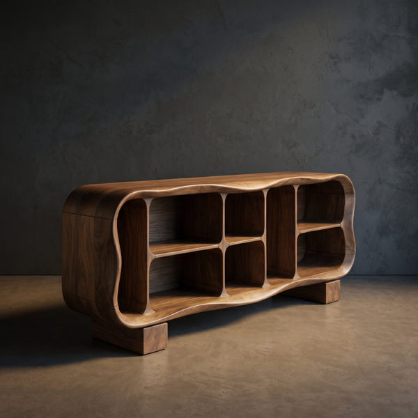Mid-Century Rounded Tv Stand For Great Room Interior