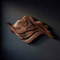 Solid Wood Clock Artistic Sculptural Modern Home Office