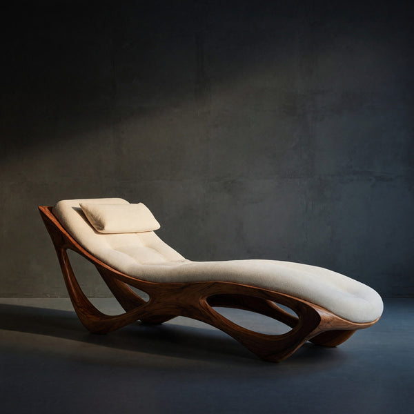Solid Wood Sofa Artistic Natural Lounge Chair Relaxing Space