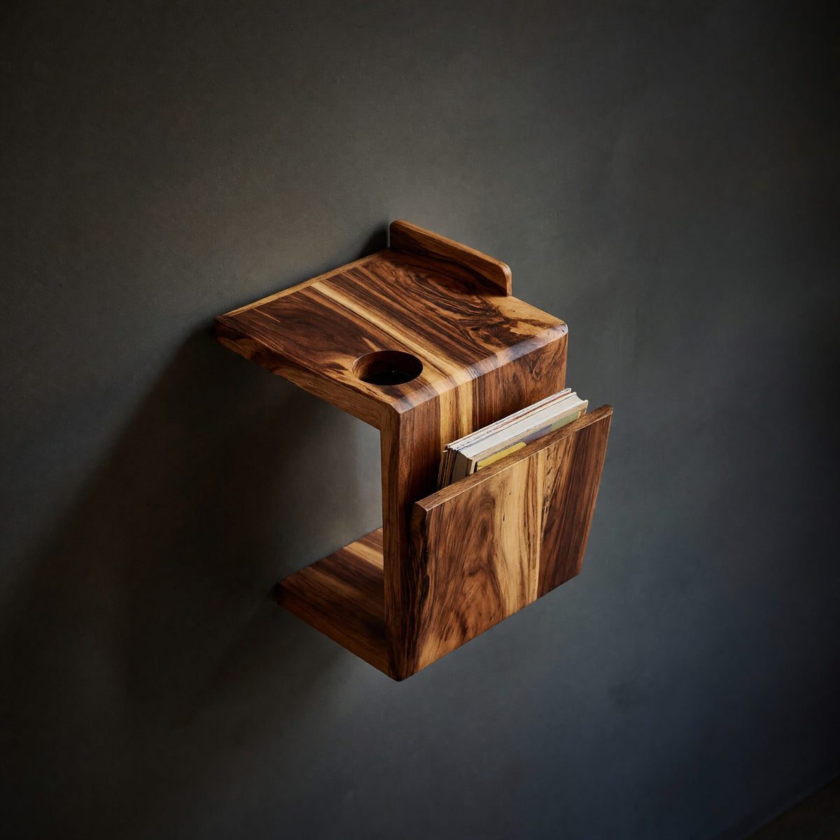 Solid Wood Sofa Arm Table Handcrafted Live Edge Armrest