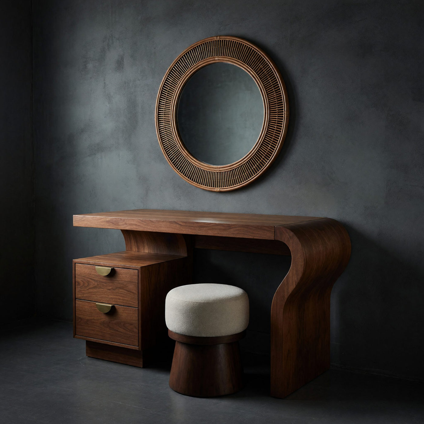 Solid Wood Dressing Table Minimalist Vanity Walk Closet Makeup Area Personal