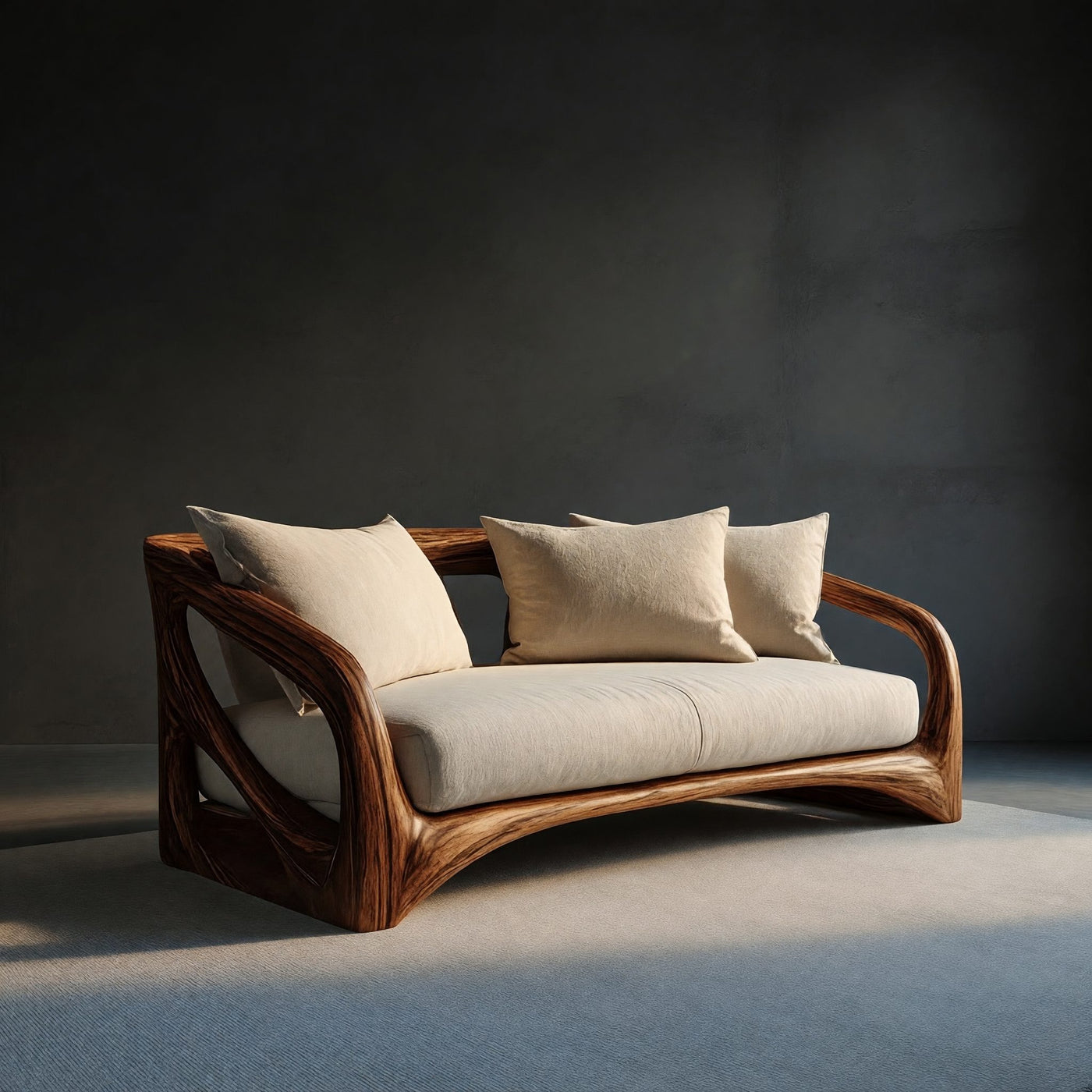 Solid Wood Sofa Handcrafted Living Room