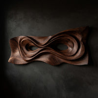 Looping Current Wall Relief, Hand Carved in Walnut — view 1