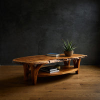 Oval Top, Branch-Form Legs, Coffee Table in Solid Wood