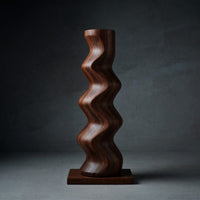 Solid Wood Sculpture Wall Art Mid Century Abstract Home