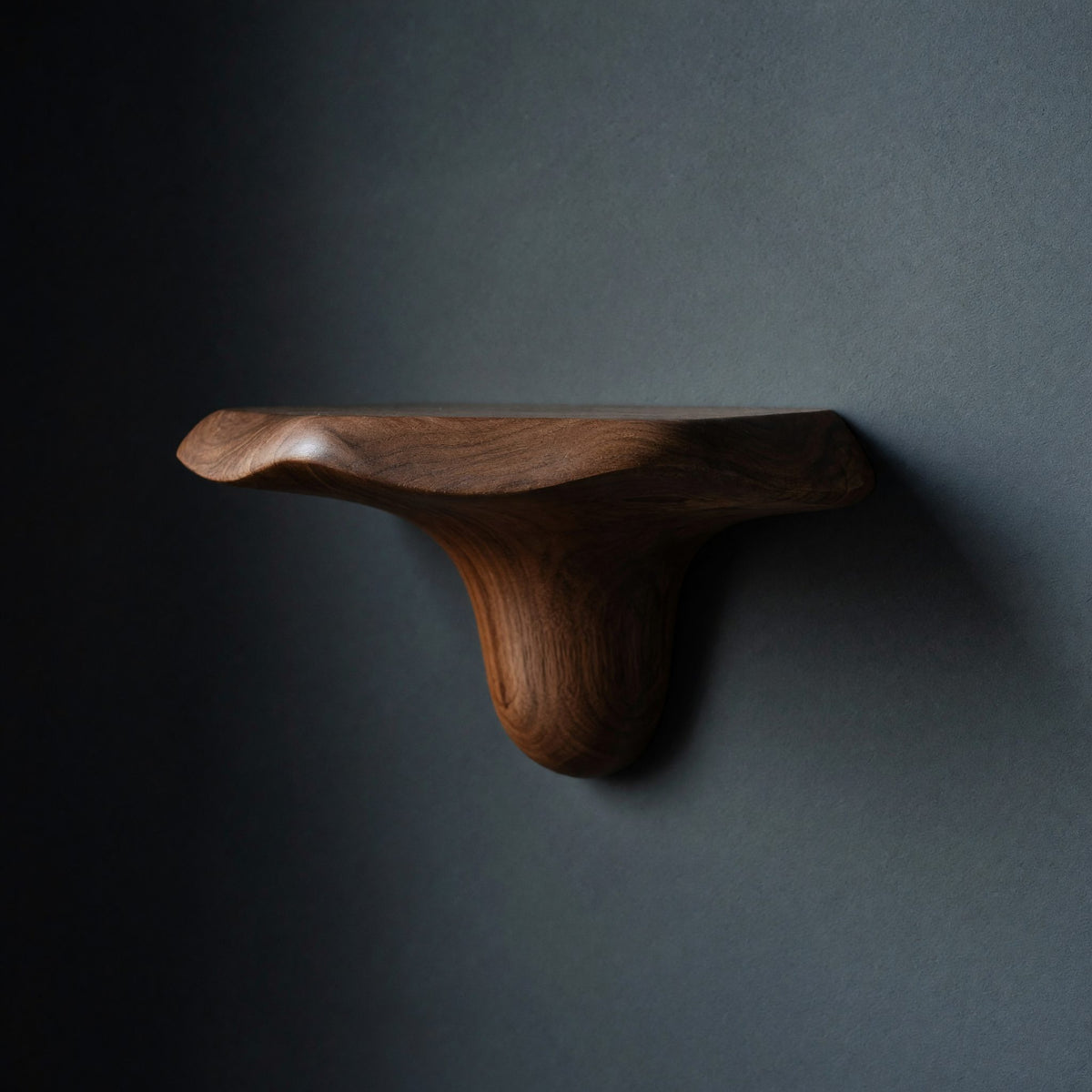 Solid Wood Mushroom Shelf Mid Century Handcrafted Entryway