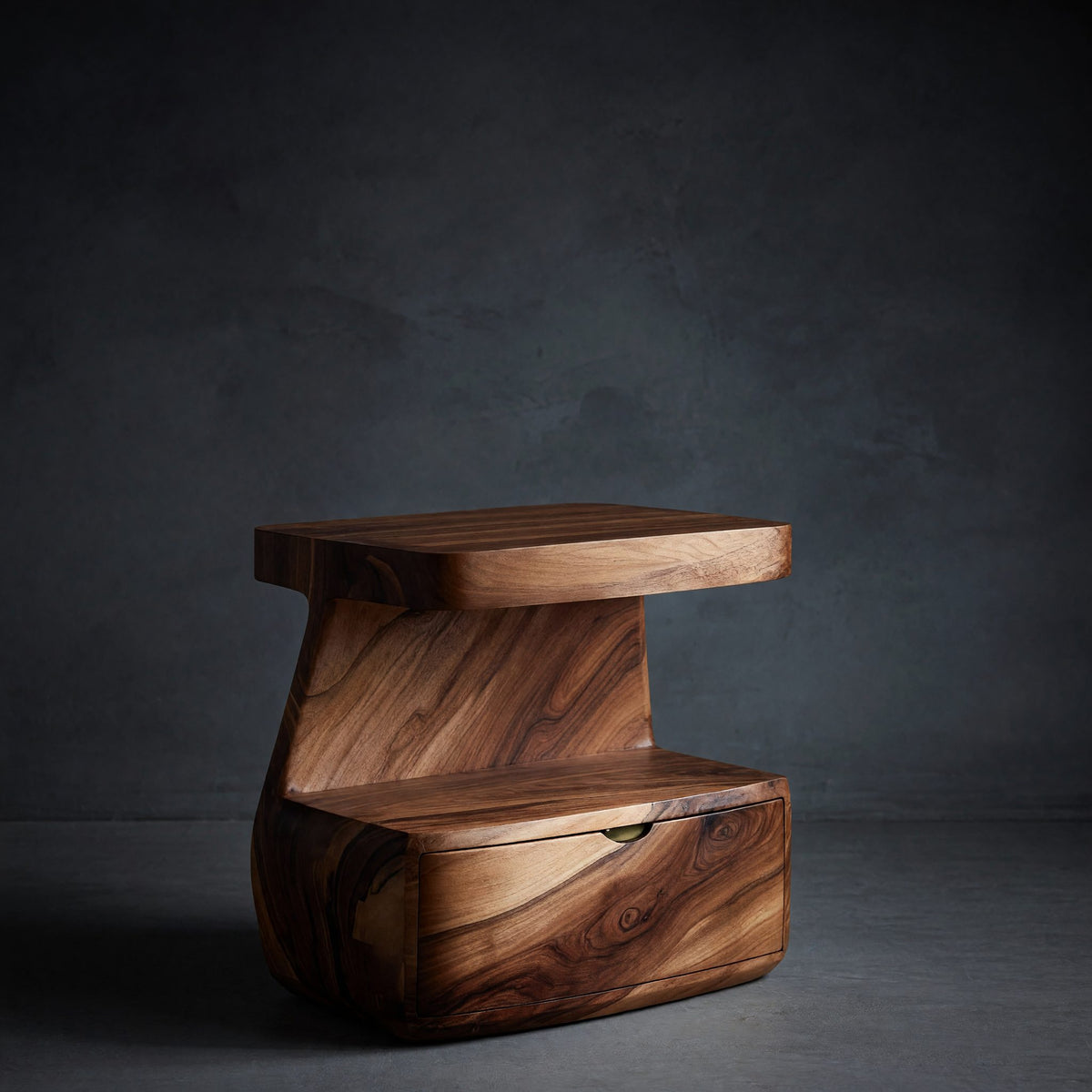 Solid Wood Nightstand With Drawer Bedroom