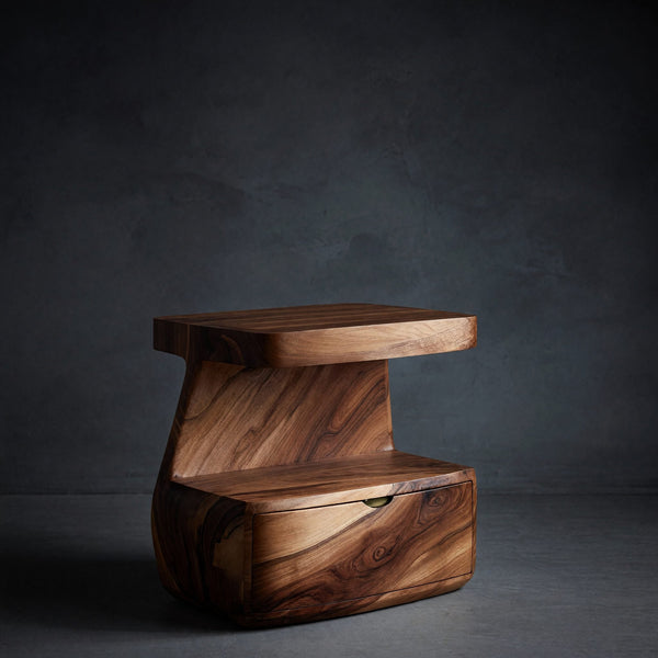 Solid Wood Nightstand With Drawer Bedroom