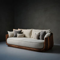 Solid Wood Sofa With Flowing Rounded Edges Home