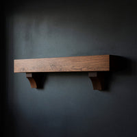 Solid Wood Floating Fireplace Mantel Rustic Live Edge Holiday Decoration