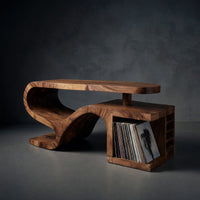 Solid Wood Record Player Stand Minimalist Organic Modern Loft