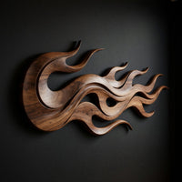 Driftfire Layered Wall Relief in Solid Walnut, view 2 — view 2