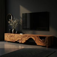 Live-Edge Scalloped Media Console in Solid Wood, view 2