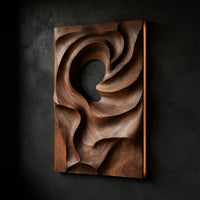 Coiled Dune Walnut Wall Art Panel with Open Center, view 2 — view 2