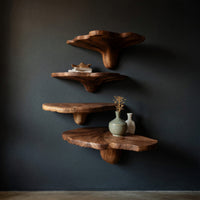 Solid Wood Mushroom Shelf Handcrafted Solid Entryway Living Room, view 2